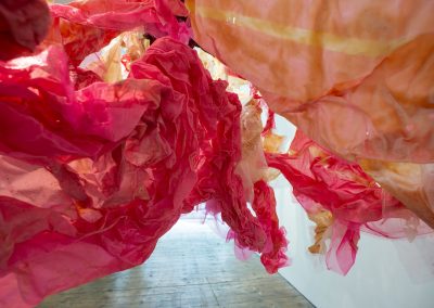 Sky skin | 2024 | organza, latex, pins | 4M x 3M x 3M